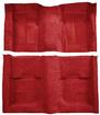 1970 Mustang Mach 1 Passenger Area Nylon Loop Floor Carpet Set - Red Carpet with Red Inserts