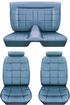 1974-77 Mustang II Hi-End Square Pattern Design Vinyl Seat Upholstery Set - Medium Blue