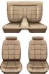 1974-77 Mustang II Hi-End Square Pattern DesignSeat Upholstery Set - Palomino Vinyl/Palomino Leather