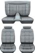 1974-77 Mustang II Hi-End Square Pattern DesignSeat Upholstery Set - Graphite Vinyl/Charcoal Leather