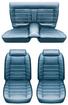 1974-77 Mustang II Hi-End Horizontal Pleat Leather Seat Upholstery Set - Medium Blue Vinyl/Leather