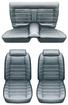 1974-77 Mustang II Horizontal Pleat Leather Seat Upholstery Set - Granite Vinyl / Charcoal Leather