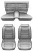 1974-77 Mustang II Horizontal Pleat Leather Seat Upholstery Set -Light Gray Vinyl/Light Gray Leather
