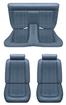1974-77 Mustang II Standard Vertical Pleat Design Leather/Vinyl Seat Upholstery Set - Medium Blue