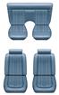 1978 Mustang II Standard Vertical Pleat Design Leather/Vinyl Seat Upholstery Set - Medium Blue