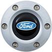 VSW S6-Series Brushed Finish Horn Cap; With Ford Blue Oval Emblem