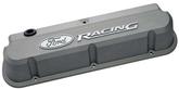 Ford Racing Slant Edge Valve Cover - Gray w/ Raised Milled Emblem