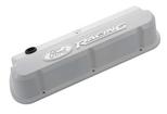 Ford Racing Slant Edge Valve Cover - White w/ Raised Milled Emblem