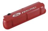 Ford Racing Slant Edge Valve Cover - Red w/ Raised Milled Emblem