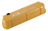 Ford Racing Slant Edge Valve Cover - Yellow w/ Raised Milled Emblem