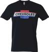 Chevrolet Vintage Red, White and Blue Bow Tie Black T-Shirt - Large