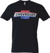 Chevrolet Vintage Red, White and Blue Bow Tie Black T-Shirt - XXX-Large