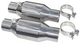 1986-10 Ford Mustang; Pypes High Flow Mini Catalytic Converters; With 2.5" Inlet And Outlet; Metallic