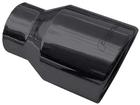Pypes Exhaust Tips; 2-1/2" Inlet; With Single 3.5" Black Tip; 6" Long