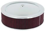 12" Steel Air Cleaner Set - 3" Tall Washable Air Filter - Chrome