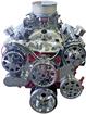 GM Serpentine Front Drive System, Small Block Chevy, with A/C & Power Steering - Polished