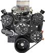 GM Serpentine Front Drive System, Small Block Chevy with A/C & Power Steering - Black Silverline