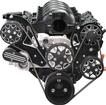 Front Drive System, LS1/2/3/6 Engs with A/C & P/S With Tuff Stuff Water Pump - Black Silverline