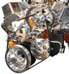 Chevy Big Block Alternator and P/S with Plastic Reservoir Bright Polished V Drive Pulley System