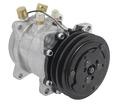 Sanden 507 Style A/C Compressor w/ 2-Groove V-Belt Clutch Pulley; Natural Finish; SD507/SD5H11