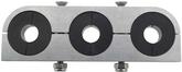 Alter Ego 1562 Series; Insulated Billet Aluminum Line Clamp; 3 Hole; 1/2" to 1-1/8" OD