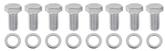 Hex Head Body Bolt Set; 3/8"-16 x 13/16"; For Hood Hinges; 8-Pieces; Flat Tip; Polished Stainless