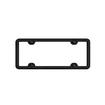 Ital Die Cast Metal License Plate Frame w/Rubber Accent Trim; Black Powder Coated