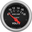 Auto Meter Sport Comp Series 2-1/16" Short Sweep 8-18 Volt Electric Voltmeter Gauge