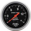 Auto Meter Sport Comp Series 2-5/8" Full-Sweep 15 PSI Mechanical Fuel Pressure Gauge with Isolator