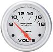 Auto Meter Ultra-Lite Series 2-1/16" Short Sweep 8-18 Volt Electric Voltmeter Gauge