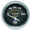 Auto Meter Carbon Fiber Series 2-1/16" Short Sweep 0-100 PSI Electric Oil Pressure Gauge