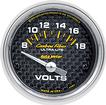 Auto Meter Carbon Fiber Series 2-1/16" Short Sweep 8-18 Volt Electric Voltmeter Gauge