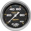 Auto Meter Carbon Fiber Series 2-5/8" Full-Sweep 0-100 PSI Electric Fuel Pressure Gauge