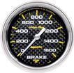 Auto Meter Carbon Fiber Series 2-5/8" Full-Sweep 0-1600 PSI Electric Brake Pressure Gauge