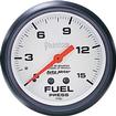 Auto Meter Phantom Series 2-1/16" Full-Sweep 15 PSI Electric Fuel Pressure Gauge