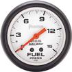 Auto Meter Phantom Series 2-5/8" Full-Sweep 15 PSI Mechanical Fuel Pressure Gauge with Isolator