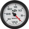 Auto Meter Phantom II 2-5/8" Full Sweep 0-30 In. Hg Mechanical Vacuum Gauge