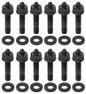 ARP 12-Hex Black Oxide 1/4"-20 Cast Valve Cover Stud Kit - 12-Pieces - Ford Windsor Small Block