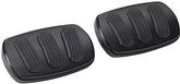 1955-57 Chevy w/ MT - Lokar Brake & Clutch Pedal Pads - Curved Style - Black w/Rubber Inserts