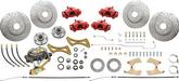 1958-64 Full Size Front and Rear Big Brake Set with Red Calipers and 13" Front / 12" Rear Rotors
