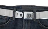 Silver Nylon Belt With Dodge Logo Seat Belt Style Buckle
