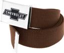 Chevrolet Bow Tie Flip-Latch Seat Belt Trouser Belt (Brown)