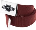 Chevrolet Bow Tie Flip-Latch Seat Belt Trouser Belt (Maroon)