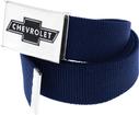 Chevrolet Bow Tie Flip-Latch Seat Belt Trouser Belt (Navy Blue)