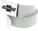 Chevrolet Bow Tie Flip-Latch Seat Belt Trouser Belt (Silver)