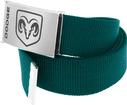 Dark Green Nylon Belt With Silver/Black Dodge Logo Flip Style Buckle