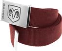 Maroon Nylon Belt With Silver/Black Dodge Logo Flip Style Buckle