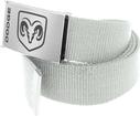 Silver Nylon Belt With Silver/Black Dodge Logo Flip Style Buckle