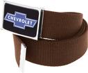 Chevrolet Bow Tie Silver/Black Logo Flip Style Belt Buckle - Brown