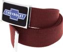 Chevrolet Bow Tie Silver/Black Logo Flip Style Belt Buckle - Maroon